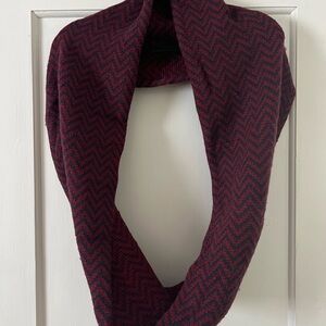 J. Crew Burgundy and Black Knit Scarf